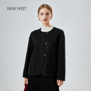通勤圆领绵羊毛单排扣毛呢短款 玖熙2025秋冬新款 外套女 West Nine