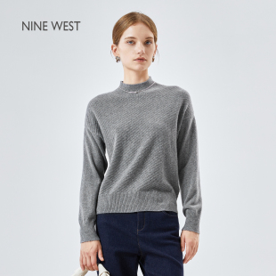 女2025秋冬新款 Nine 半高领针织衫 玖熙商场同款 套头羊绒毛衣 West