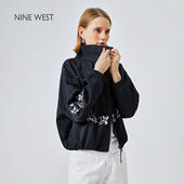 玖熙刺绣短外套女宽松抽绳夹克小个子显瘦百搭休闲女装 Nine West