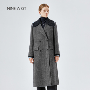 双排扣长款 Nine 毛呢大衣女2025秋冬新款 玖熙商场同款 风衣 West