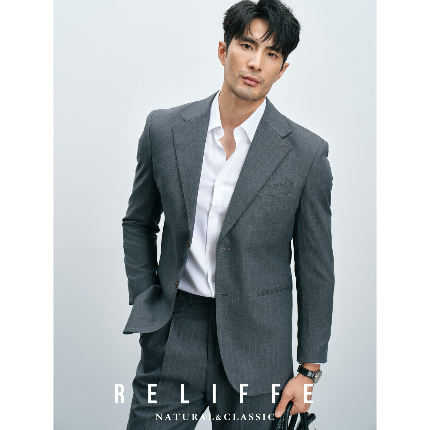 【商务精英】双股48支商务通勤西服套装免烫抗皱正装职业西装男士