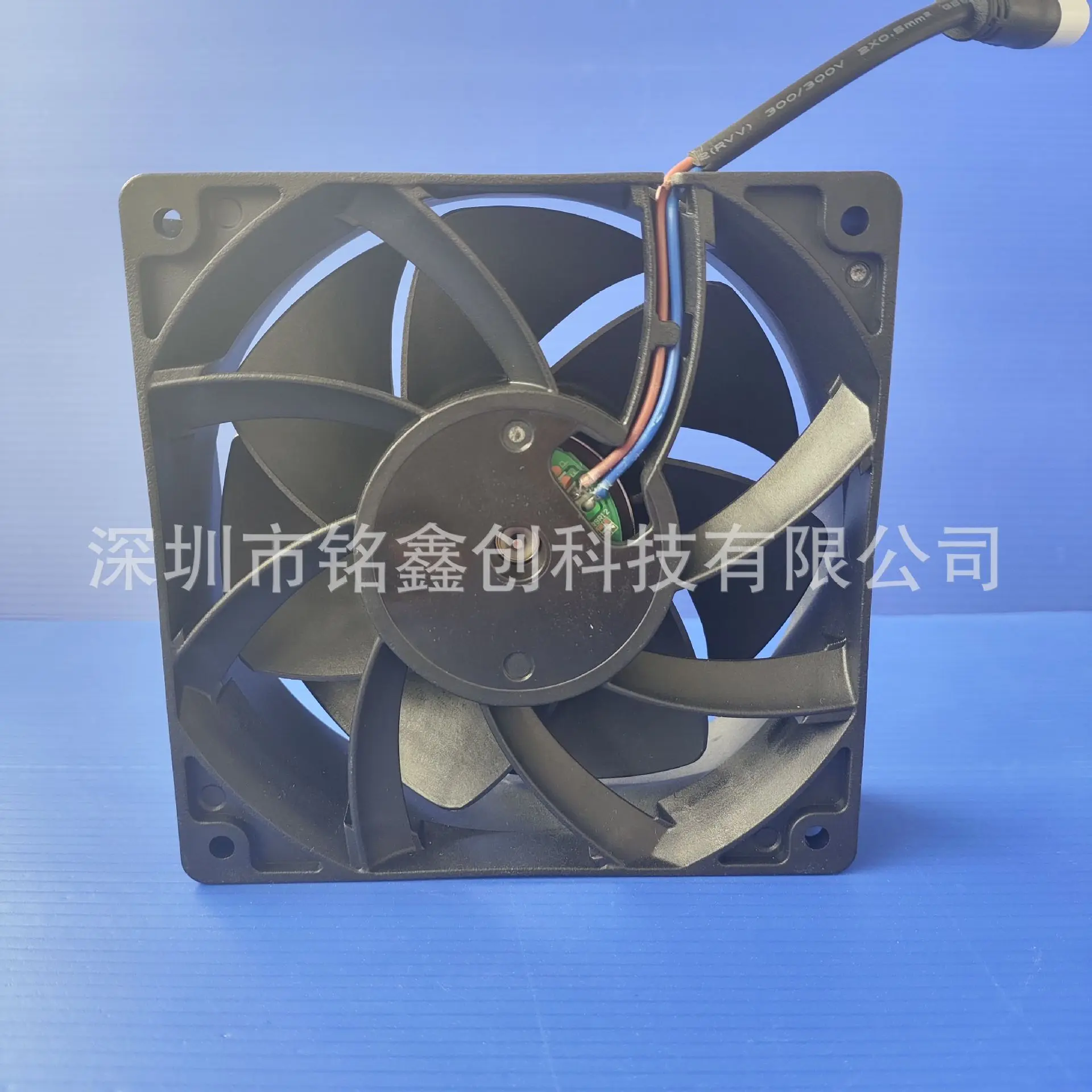 DC12v12038防水散热风扇7叶增压防水直流滚珠风扇电源暴力风扇