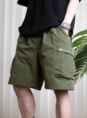 「三无公社」夏季工装男士短裤潮酷跑步休闲宽松机能风运动裤子