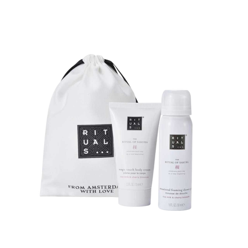 Rituals怡式樱花仪式沐浴露50ml+身体乳70ml旅行装两件套礼袋