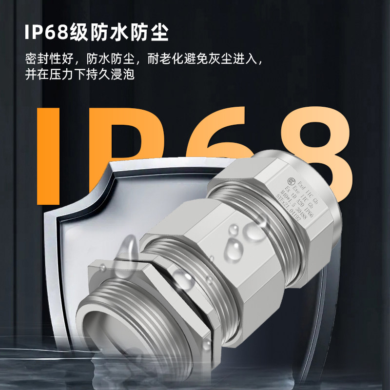 镀镍铠铜装电缆密封接头防水夹紧格兰头双密封船用防爆/填料函g34