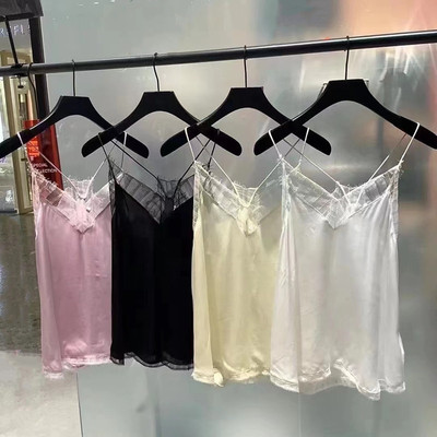 秦岚同款IRO GIRLS女装26法式经典百搭睫毛蕾丝吊带背心内搭上衣