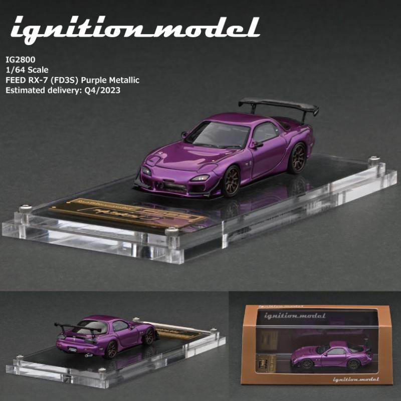 IG 64 FEED宽体 Mazda马自达RX7 FD3S金属紫IG2800树脂汽车模型