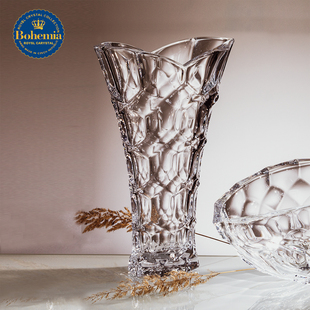 捷克进口波西米亚CRYSTAL水晶玻璃时尚 花器客厅大号花瓶 现代欧式