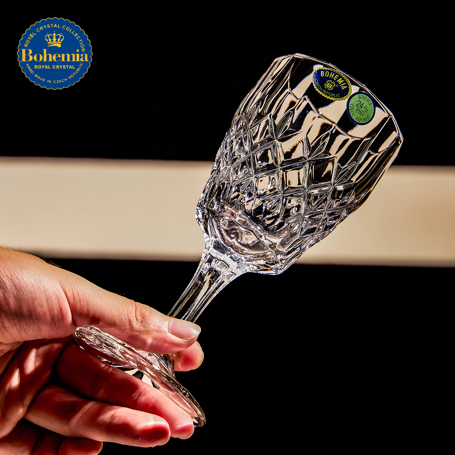 捷克进口BOHEMIA高脚水晶红酒杯