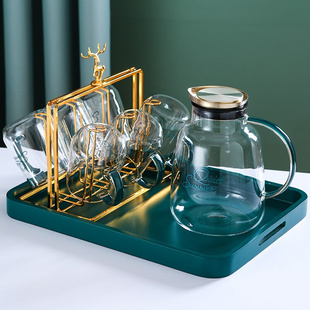 家用客厅茶具茶杯水壶北欧耐热玻璃水具杯具水杯套 轻奢杯子套装