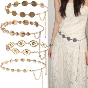 腰间配饰腰带链条新款腰链流苏吊坠腰带细复古金属搭配裙子裤子女