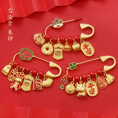 黄金色别针孕妇婴儿防惊吓挂