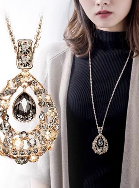 轻奢简约长款毛衣链女秋冬百搭