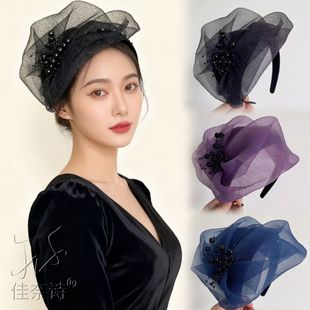 高端遮白发神器发箍超宽边法式半帽头箍女气质显脸小发卡压发头饰