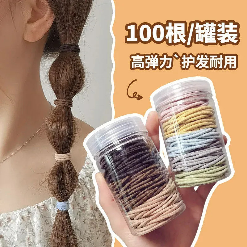 适合头发少的头绳韩版糖果小皮筋高弹力皮套发圈橡皮筋简约扎头发