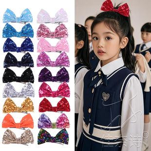 女童扎高马尾的发饰高级感六一儿童节舞蹈表演头饰蝴蝶结头花发夹