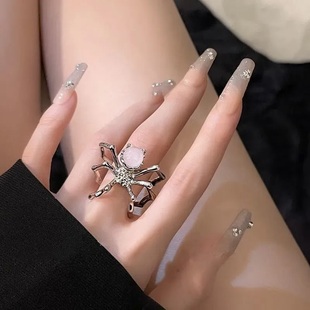 装饰戒指万圣节戒指蜘蛛开口食指可调节夸张设计感戒子手饰配饰潮