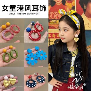 80年代复古港风发箍发带夸张波点耳环耳夹耳饰头箍发饰配饰女头饰