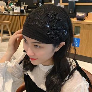 高端遮白发神器发箍2025新款时尚宽边布艺花朵发带女碎发优雅减龄