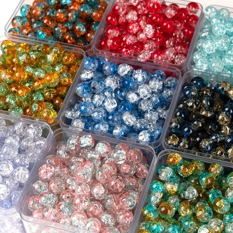 特别的手串珠子散装裂纹玉碎爆花珠串珠diy手工材料手链项链配饰