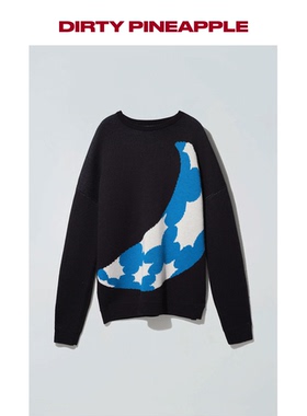 DIRTYPINEAPPLE秋冬FrostyFruit男女oversize水果图案羊毛毛衣