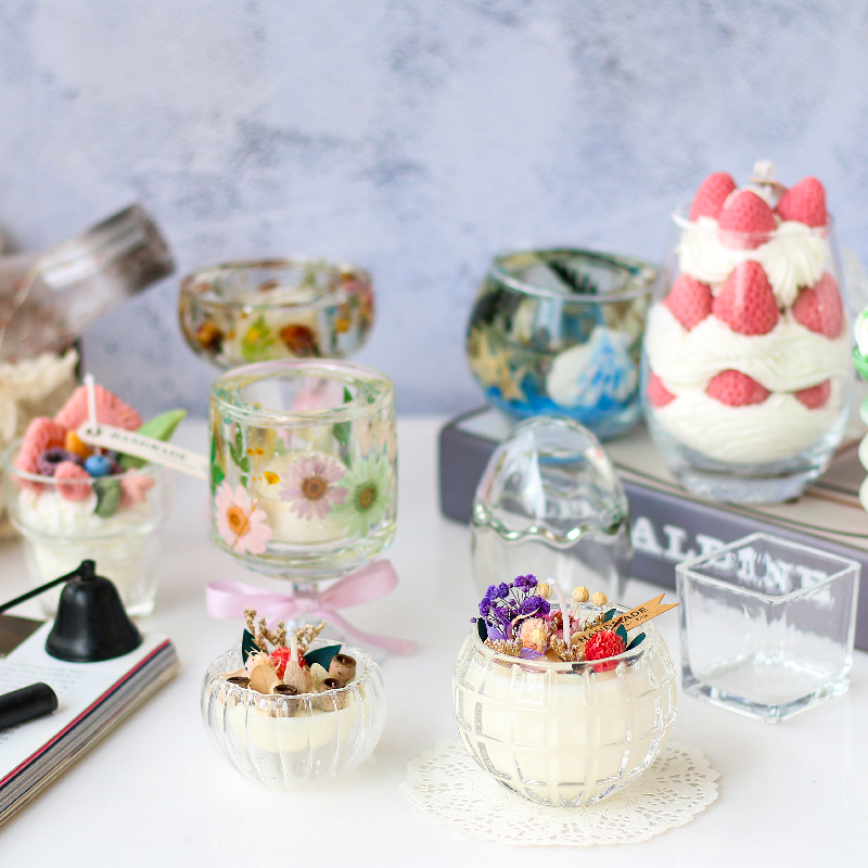 玻璃杯烛台 diy香薰蜡烛大豆蜡容器 创意饮品鸡尾酒海洋蜡烛制作