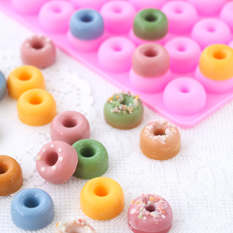 馥蕾 甜甜圈硅胶模具 diy手工创意甜品蛋糕蜡烛装饰 软矽胶材质