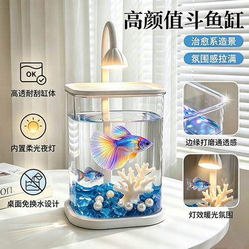 鱼缸客厅2026新款桌面造景全套