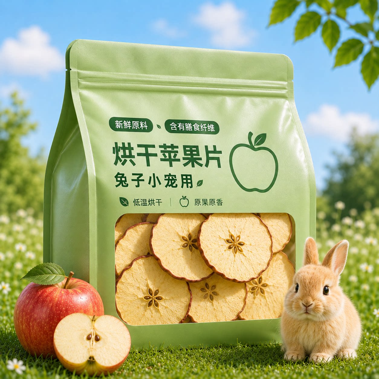 兔子零食烘干苹果片金丝熊仓鼠龙猫磨牙棒健康小宠物专用兔子用品