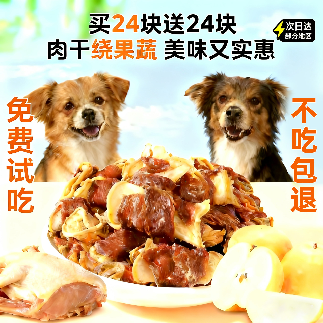 狗狗零食鸭肉缠雪梨卷宠物鸭肉干