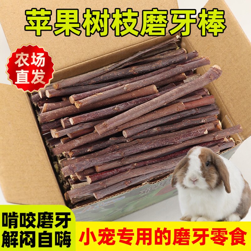 兔子仓鼠苹果树枝磨牙棒新鲜可食用龙猫豚鼠小宠磨牙专用