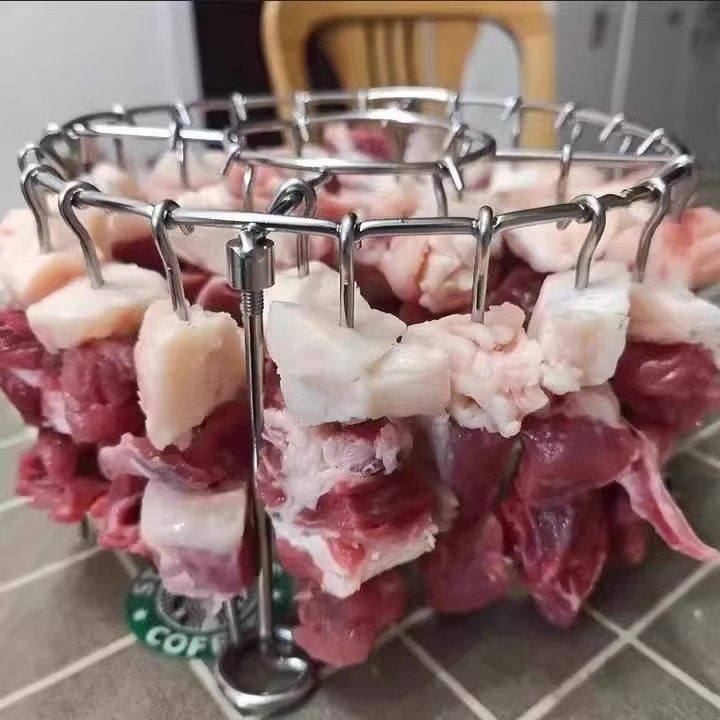 空气炸锅烤架立式不锈钢烤肉架2-3人烤签吊炉肉串架烤串支架家用