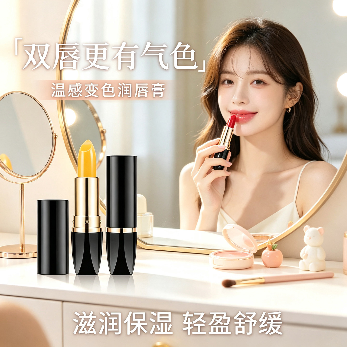 胡萝卜素变色唇膏滋润补水