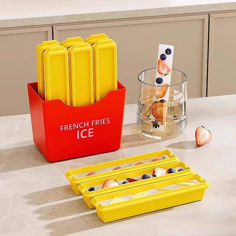 薯冰乐DIY长条冰格磁吸薯条模具冻冰条冰格水果果汁家用酸奶冰条