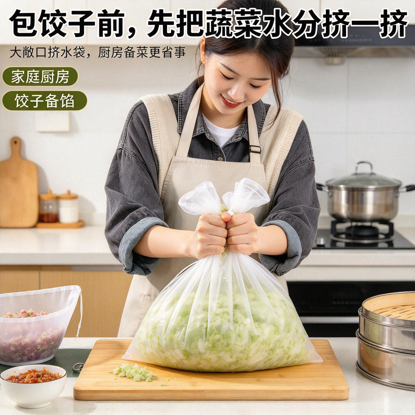 饺子馅挤水器菜馅挤馅过滤袋