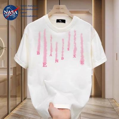NASA2024夏季款短袖t恤男士纯棉圆领趣味印花宽松休闲体恤男女