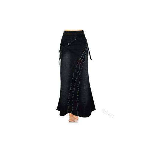 maxi swing Womens retro skirt fishtail stitching waist high