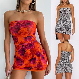 side tube club sleeveless dye strapless ruched dress