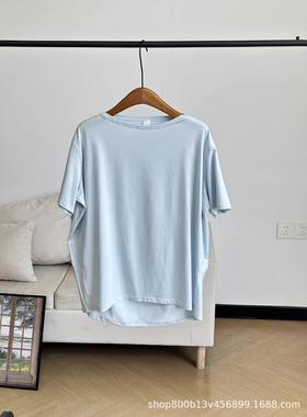 T-shirt cotton-spandex versatile top stitching turtleneck