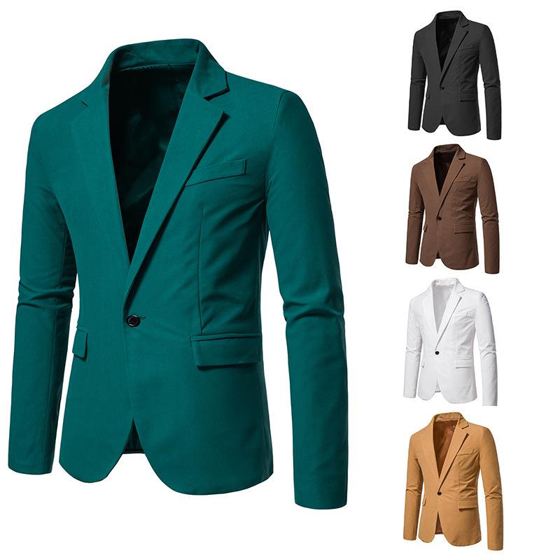men mens Trendy single wedding button suede V-neck jacket