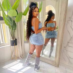 clothing skirt chest beads fashionable wrapped short womens