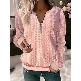 pullover knitted POLO zipper casual top collar Jacquard