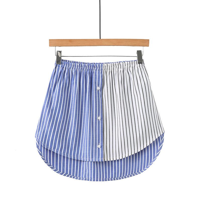 mini striped irregular skirt layered patchwork Versatile