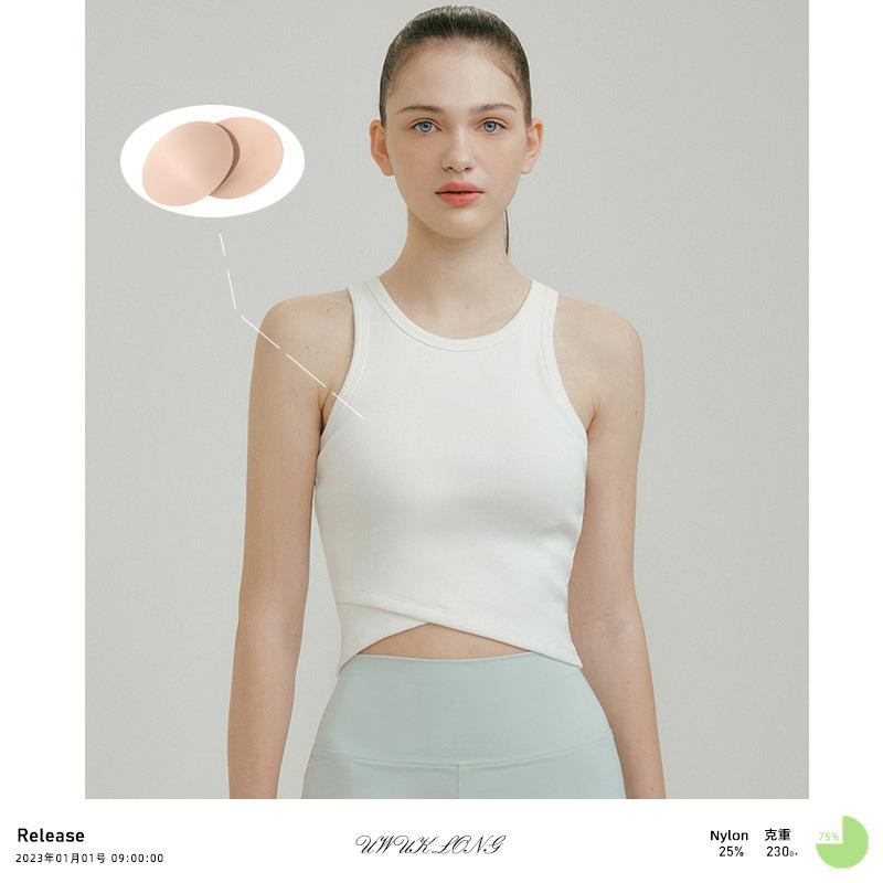 Vest Strap Shoulder Wide Wear Outer Cross Neck Round Top