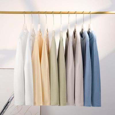 clothes couple color solid neck round men for T-shirt