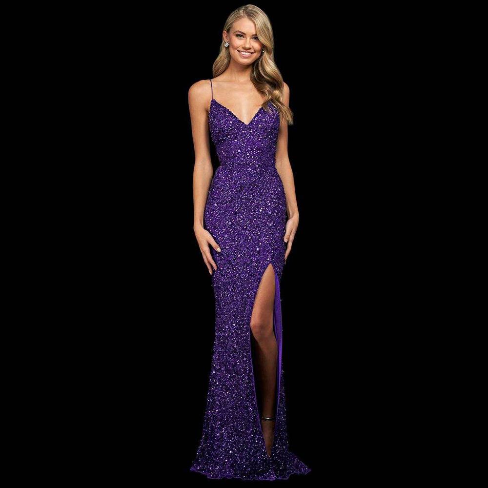 dress prom cocktail luxury sleeveless stretch velvet neck