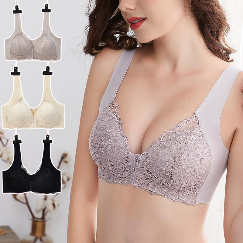 Wire-free bra front buckle seamless vest lace beautiful
