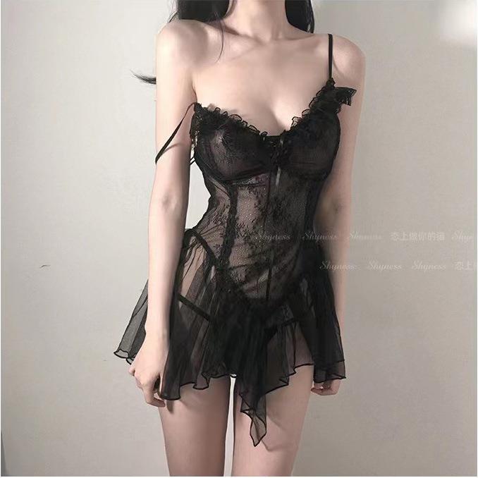 set hot passion lace uniform top tube perspective flirting