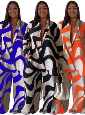 women for trousers straight shirt sleeve long loose suit