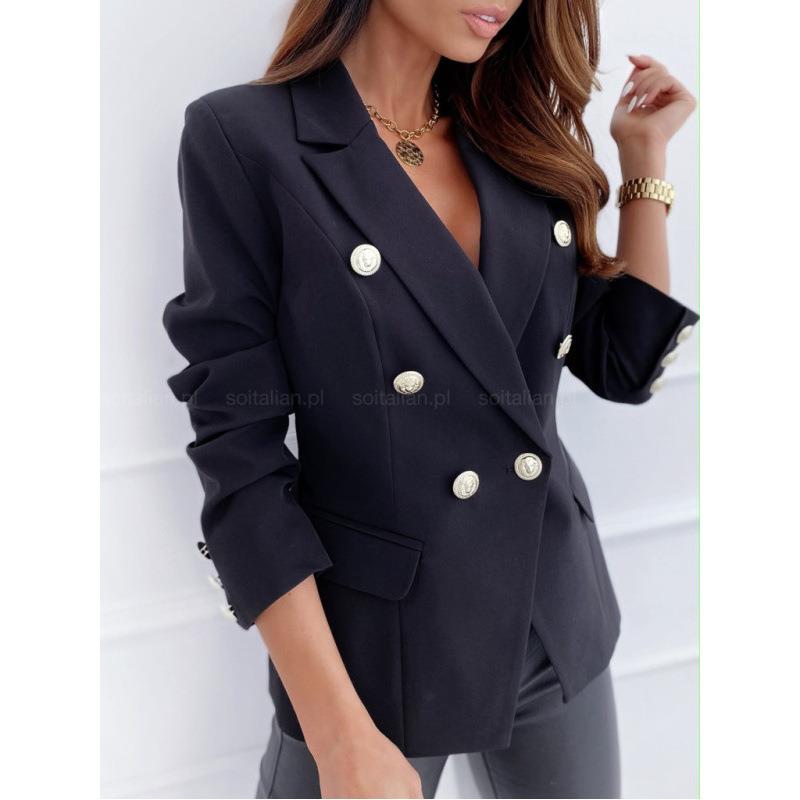 jacket solid color suit women double-breasted Long-sleeved